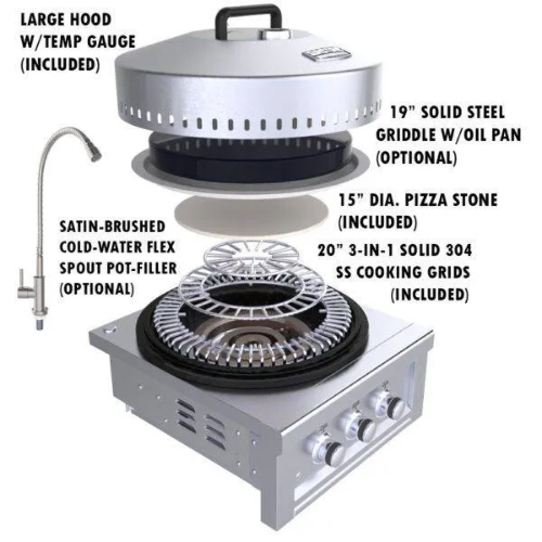 Sunstone 24" Cirque Power Burner & Flat Top Griller - COMBO