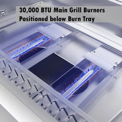 Sunstone 30" Gas-Hybrid 2 Main Burners w/IR Burner Charcoal/Wood Burning Grill