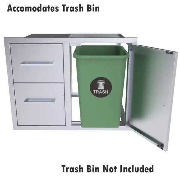 Sunstone Signature Series 30" Double Drawer & Door Combo w/Removable Support Frame