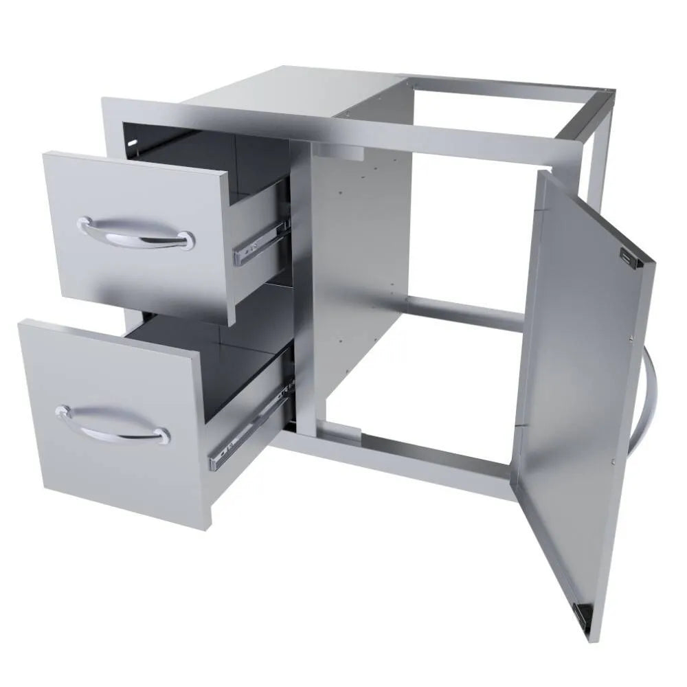 Sunstone Classic Series 30" Double Drawer & Door Combo w/Removable Support Frame