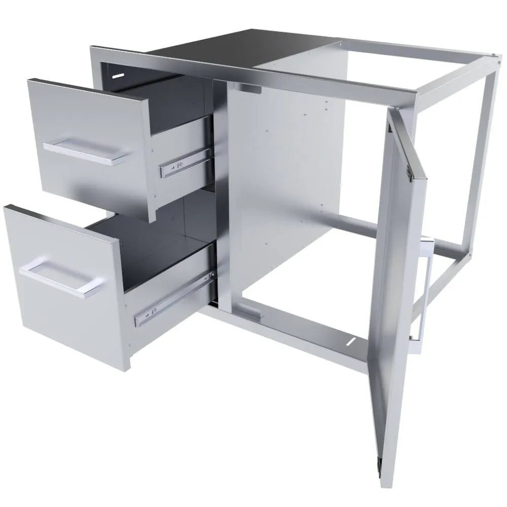 Sunstone Signature Series 30" Double Drawer & Door Combo w/Removable Support Frame
