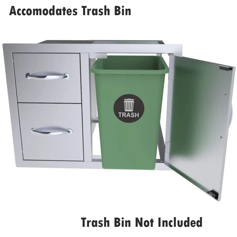 Sunstone Classic Series 30" Double Drawer & Door Combo w/Removable Support Frame