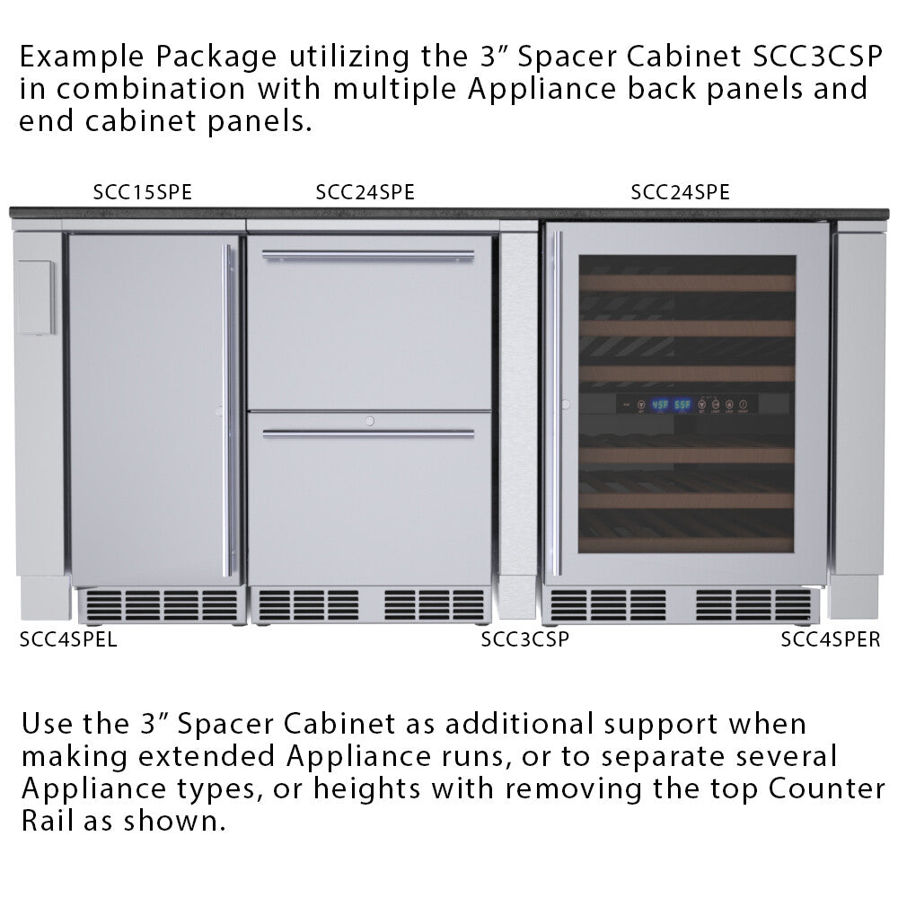 Sunstone 3" Partition Panel for Appliance Runs