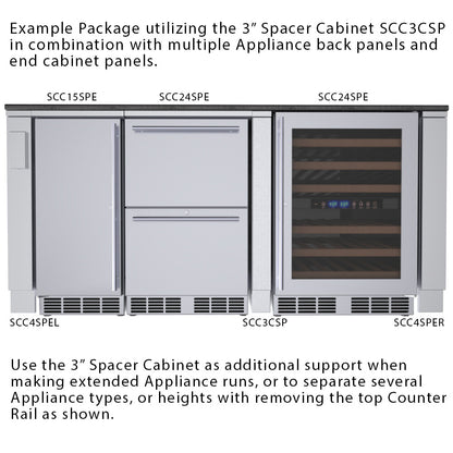 Sunstone 3" Partition Panel for Appliance Runs