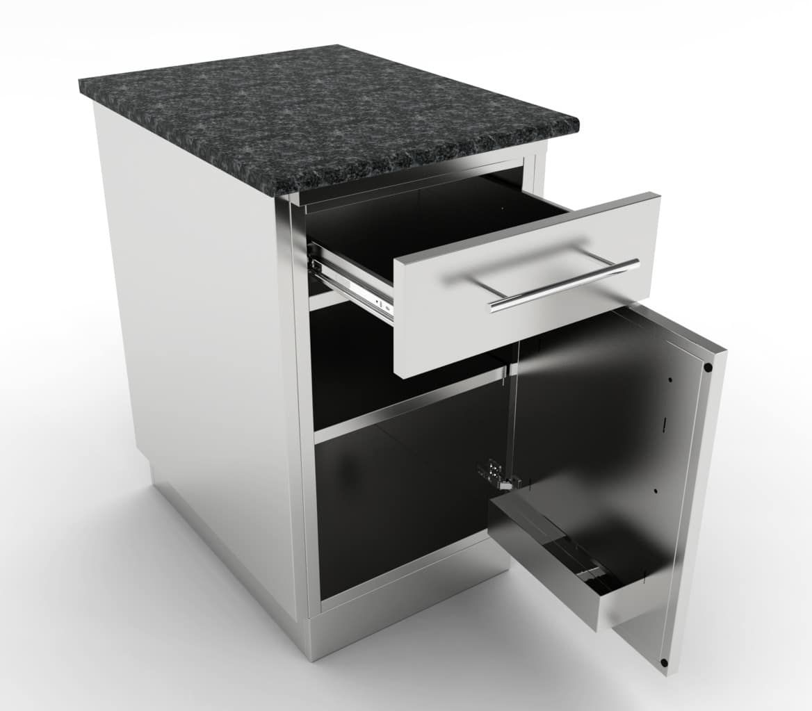 Sunstone 18" Single Right Swing Door Base Cabinet w/Shelf & Top Drawer