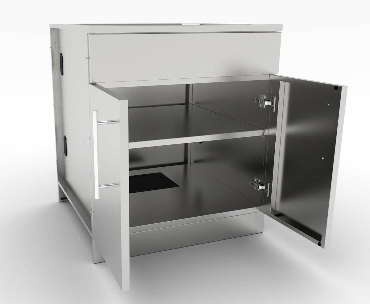Sunstone 30" Double Door Cabinet w/Shelf & Reversible Top Drawer or False Panel