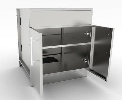 Sunstone 30" Double Door Cabinet w/Shelf & Reversible Top Drawer or False Panel