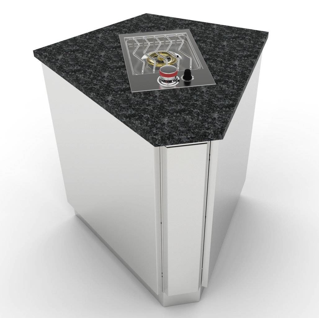 Sunstone 60° Corner Base Cabinet w/Bottom Utility Access