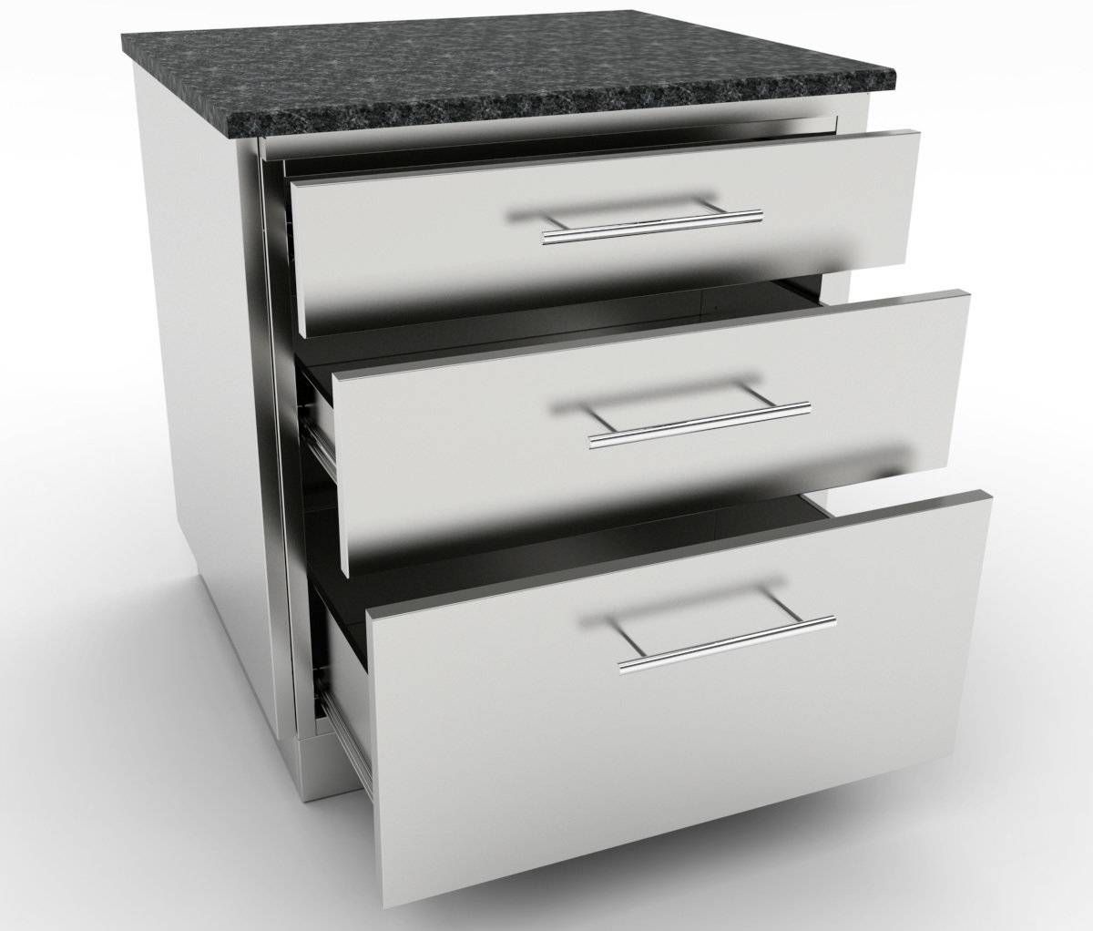 Sunstone 30" Large Triple Drawer Base Cabinet