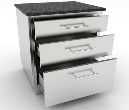 Sunstone 30" Large Triple Drawer Base Cabinet