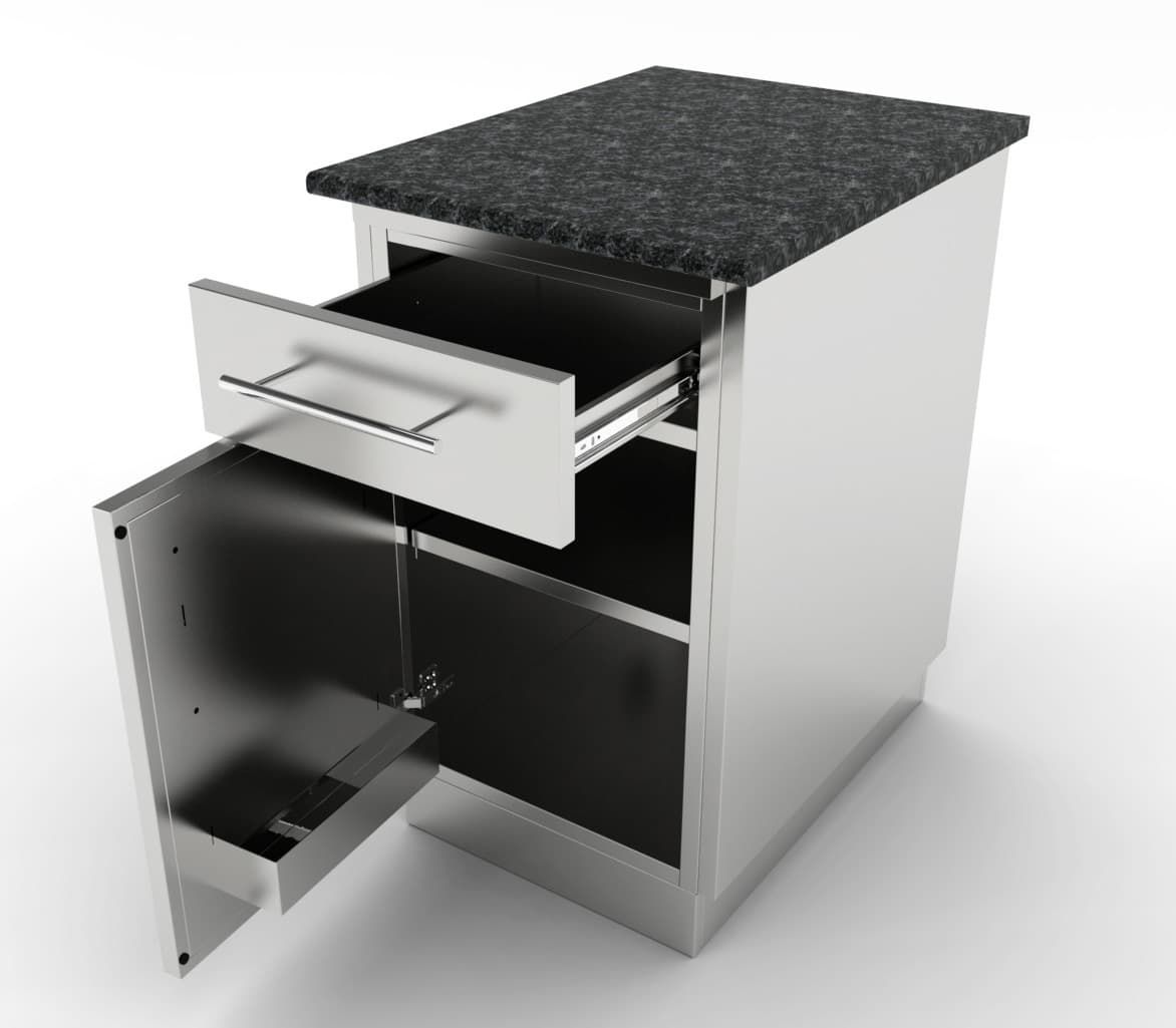 Sunstone 18" Single Left Swing Door Base Cabinet w/Shelf & Top Drawer