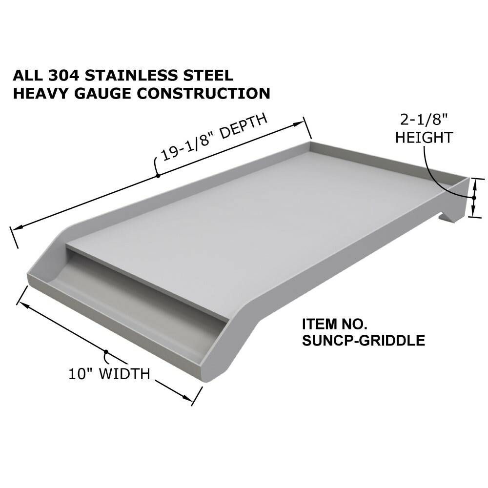 Sunstone 10" Wide Griddle Insert with Oil Reservoir