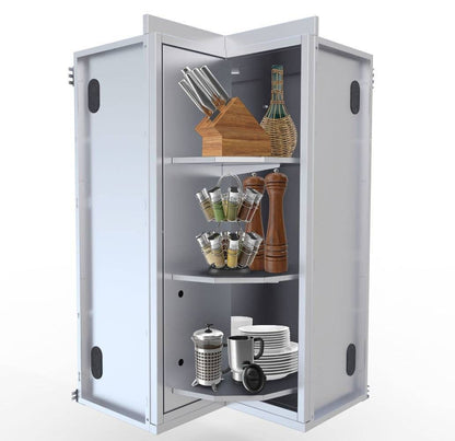 Sunstone 12"x12" Full-Height 360° Swivel Door Corner Cabinet w/Three Shelves