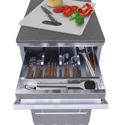 Sunstone 18" Combo Paper Towel/Cutlery Drawer w/Insulated Ice Chest