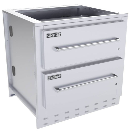 Sunstone 34" Double Warming Drawer Cabinet