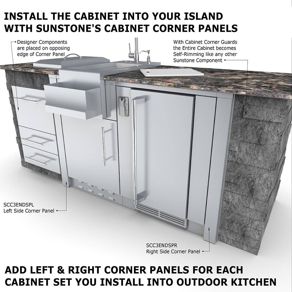Sunstone 24" Appliance Cabinet for up to 15" Wide Fridge
