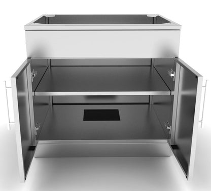 Sunstone 36" Double Door Cabinet w/Shelf & Reversible Top Drawer or False Panel
