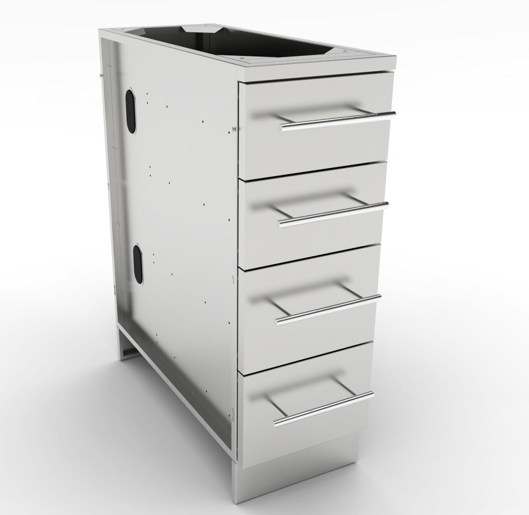 Sunstone 12" 4-Multi Drawer Base Cabinet