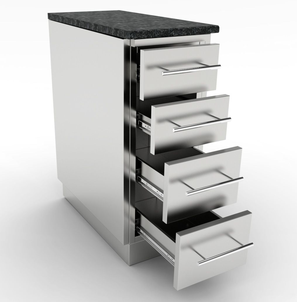Sunstone 12" 4-Multi Drawer Base Cabinet