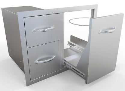 Sunstone Classic Series 30" Double Drawer Propane Tank Drawer w/Trash Bag Ring