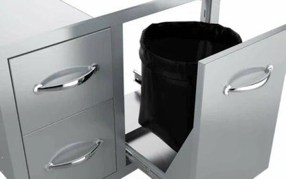 Sunstone Classic Series 30" Double Drawer Propane Tank Drawer w/Trash Bag Ring