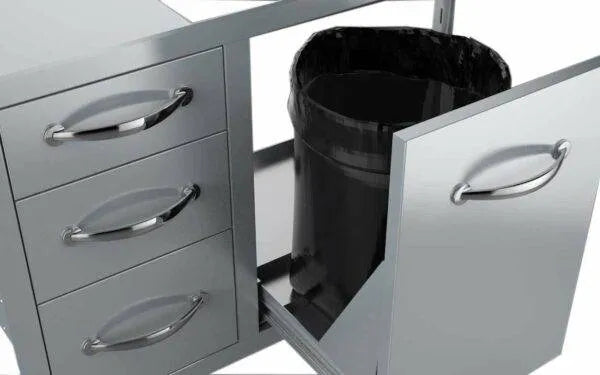 Sunstone Classic Series 30" Triple Drawer Propane Tank Drawer w/Trash Bag Ring