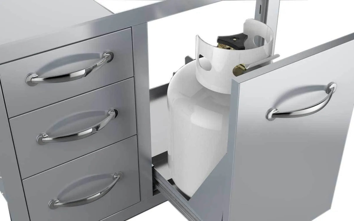 Sunstone Classic Series 30" Triple Drawer Propane Tank Drawer w/Trash Bag Ring