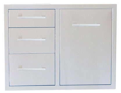 Sunstone Signature Series 30" Propane Combo w/Trash Bag Ring & Triple Drawer