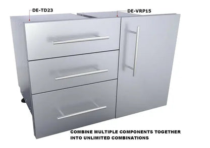 Sunstone Designer Series 15" Single Door Dry Storage Pantry, Left Swing