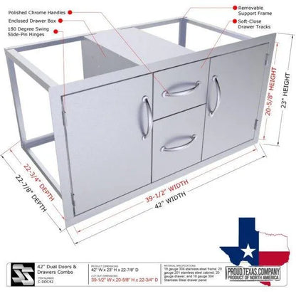 Sunstone Classic Series 42" Double Drawer & Door Combo
