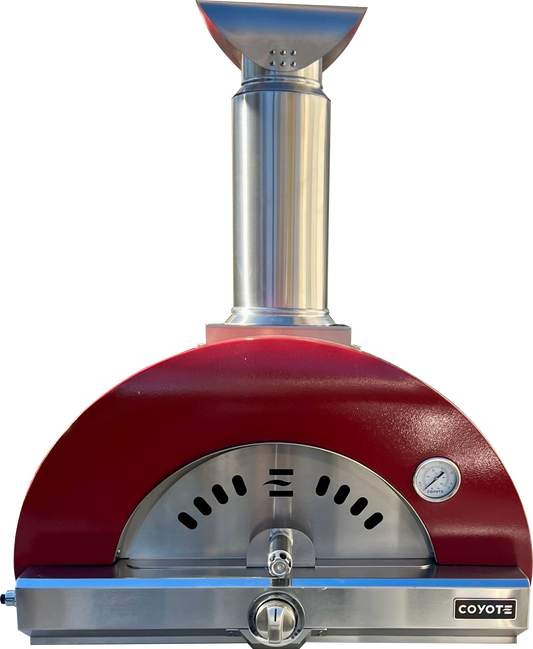 Coyote 30" Hybrid Multi-Fuel Outdoor Pizza Oven – Red