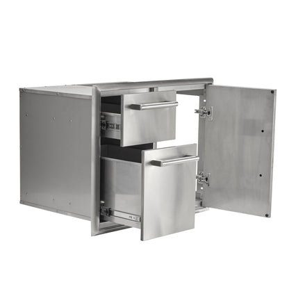 Coyote 31" Combo Storage Unit – Double Access Door + 2 Drawers (C3-CD2DC31)