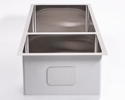 Cameo 32" Double Bowl Diamond Stainless Steel Sink (70/30 Split)