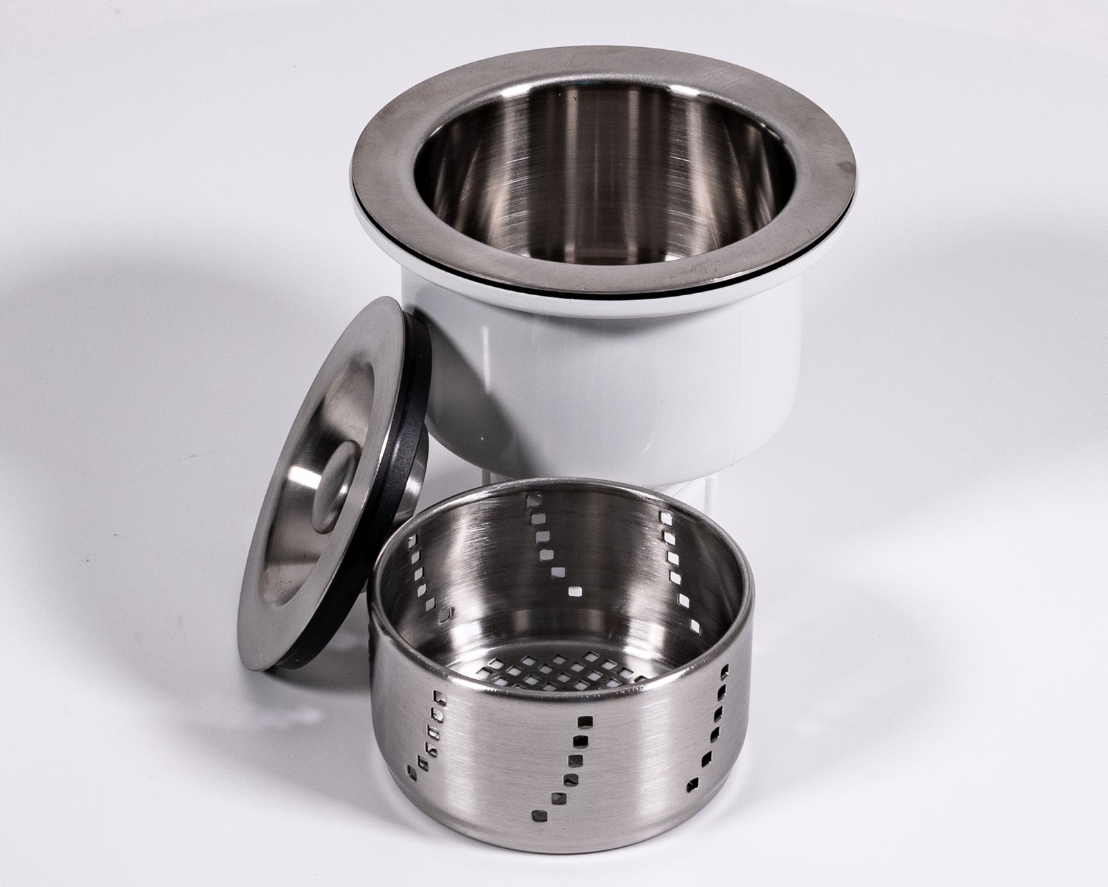 Cameo Deep Strainer with Removable Basket - Brushed Nickel