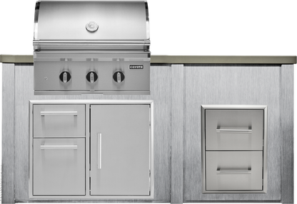 Haven Outdoor 6' Kitchen Island w/ 2 Drawer Cabinet