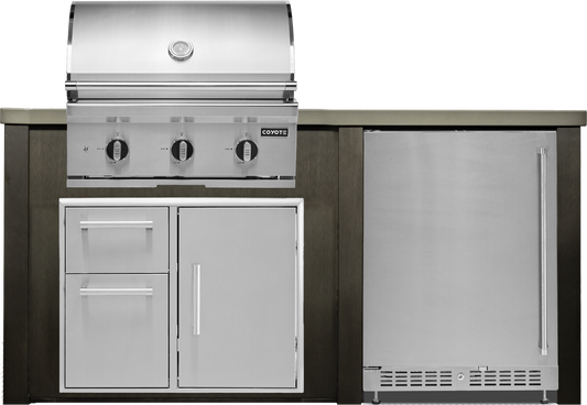 Haven Outdoor 6' Kitchen Island w/ 24" Refrigerator