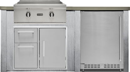 Haven Outdoor 6' Kitchen Island w/ 24" Refrigerator