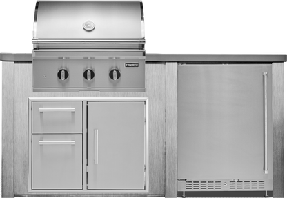 Haven Outdoor 6' Kitchen Island w/ 24" Refrigerator