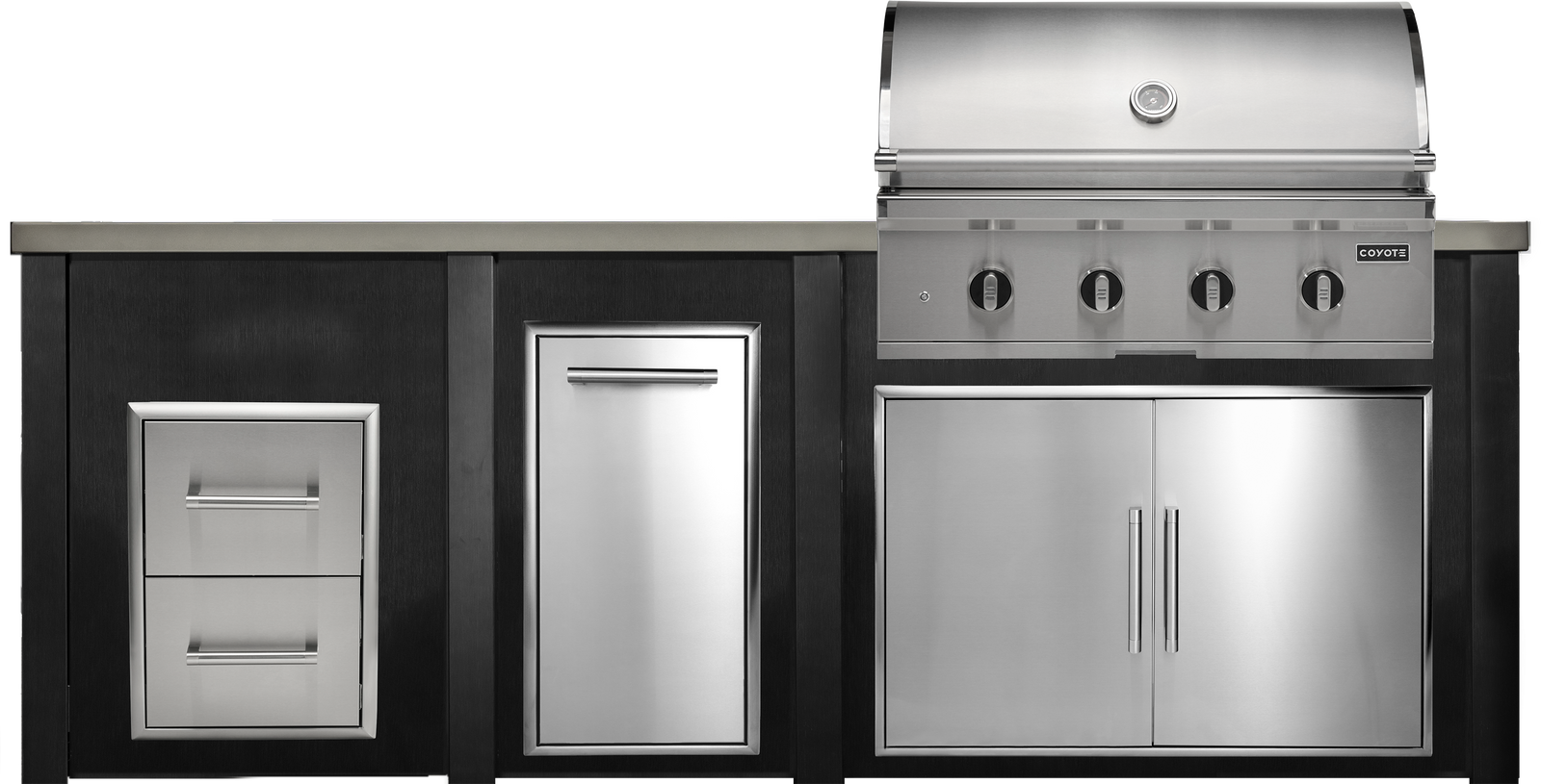 Haven Outdoor 8' Kitchen Island w/ 2 Drawer Cabinet (Right-Side Grill)