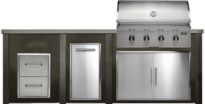 Haven Outdoor 8' Kitchen Island w/ 2 Drawer Cabinet (Right-Side Grill)