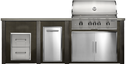 Haven Outdoor 8' Kitchen Island w/ 2 Drawer Cabinet (Right-Side Grill)
