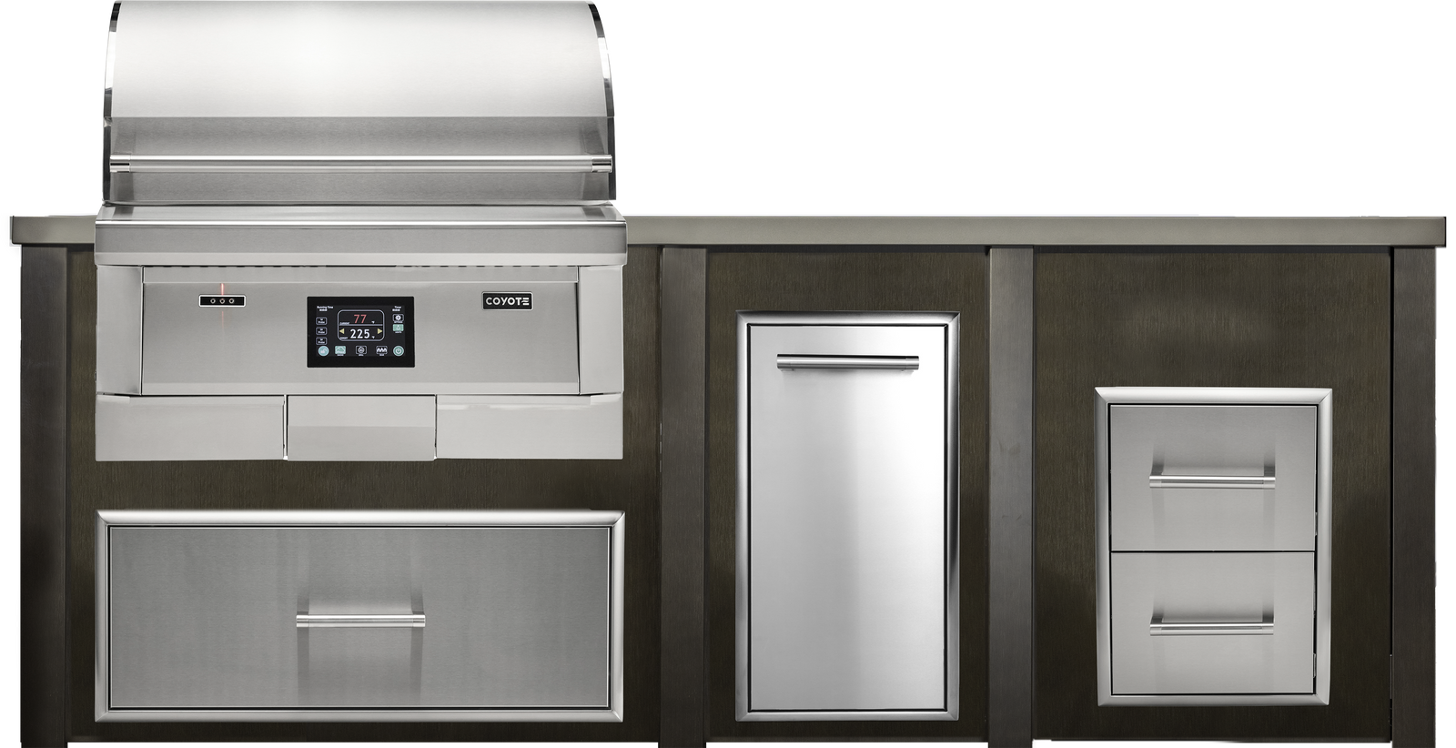 Haven Outdoor 8' Pellet Grill Kitchen Island w/ 2 Drawer Cabinet