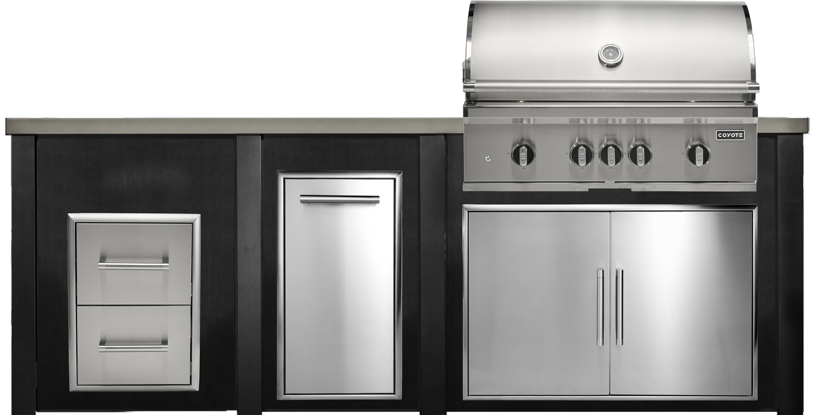 Haven Outdoor 8' Kitchen Island w/ 2 Drawer Cabinet (Right-Side Grill)