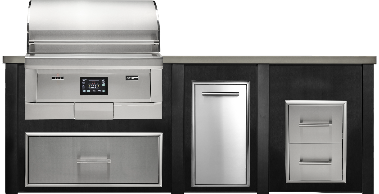 Haven Outdoor 8' Pellet Grill Kitchen Island w/ 2 Drawer Cabinet
