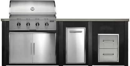 Haven Outdoor 8' Kitchen Island w/ 2 Drawer Cabinet