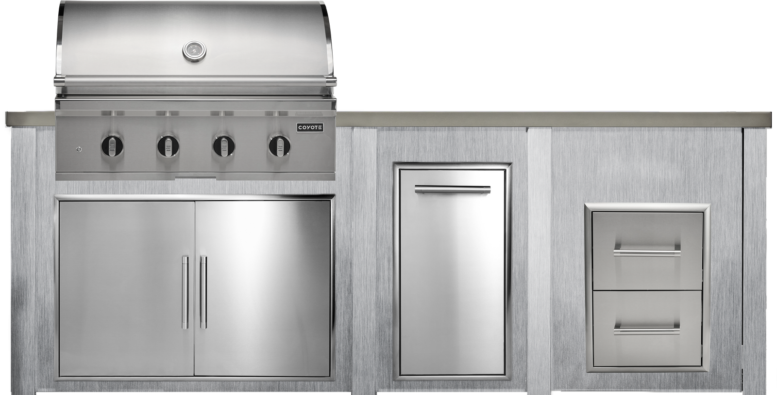 Haven Outdoor 8' Kitchen Island w/ 2 Drawer Cabinet