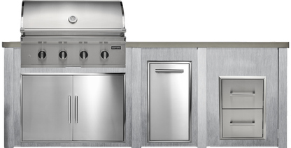 Haven Outdoor 8' Kitchen Island w/ 2 Drawer Cabinet