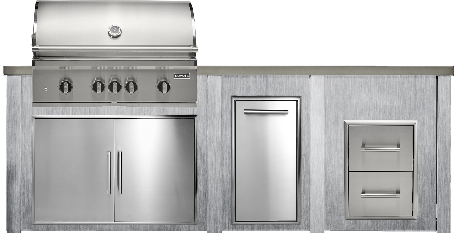 Haven Outdoor 8' Kitchen Island w/ 2 Drawer Cabinet