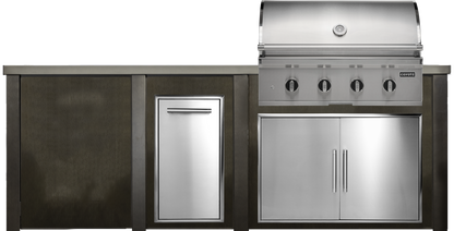 Haven Outdoor 8' Kitchen Island w/ Plain Panel (Right-Side Grill)