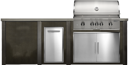 Haven Outdoor 8' Kitchen Island w/ Plain Panel (Right-Side Grill)